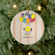 Gula monsterballong födelsedagsfest ornament