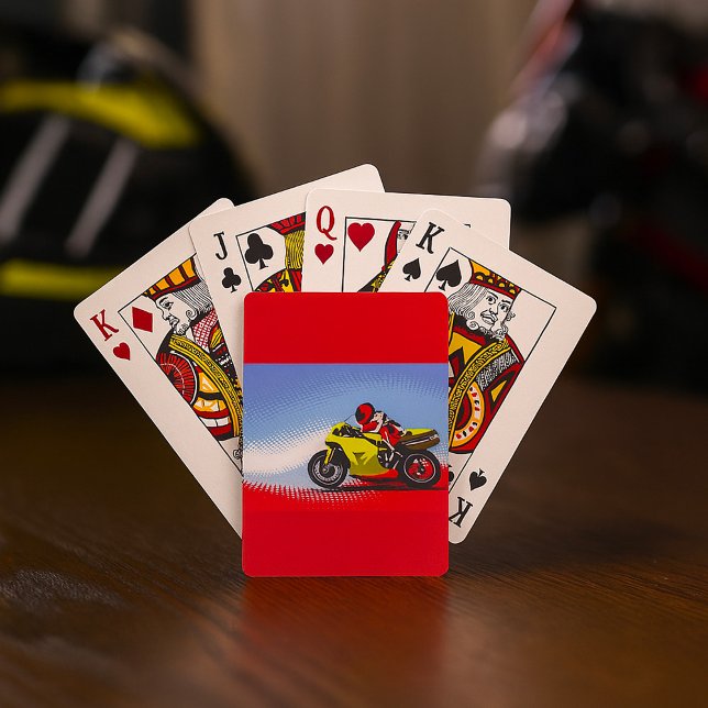 Gula motorcykelspelkort casinokort (Skapare uppladdad)