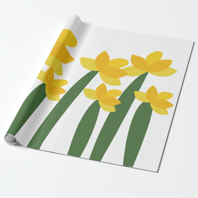 Gula Narciss Krukväxter Blommor Presentpapper (Utrullad)