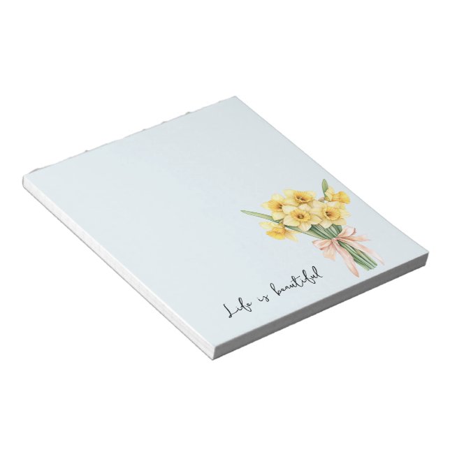 Gula Narcissblommor Persikobåge Anteckningsblock (Vinklad)