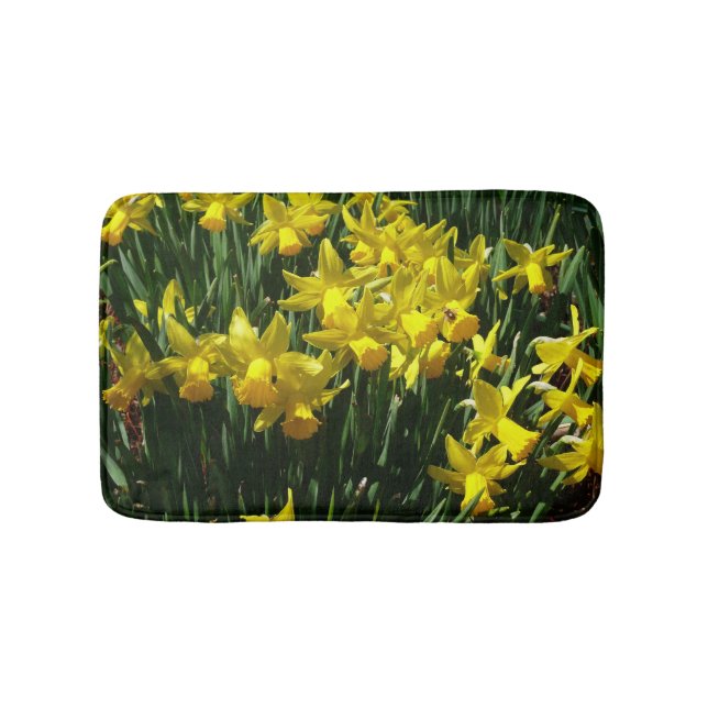 Gula Narcisser Jag Glada Vårblommor Badrumsmatta (Framsidan)
