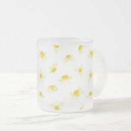 Gula Narcisser Vår Moderna. Frostad Glasmugg