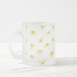 Gula Narcisser Vår Moderna. Frostad Glasmugg
