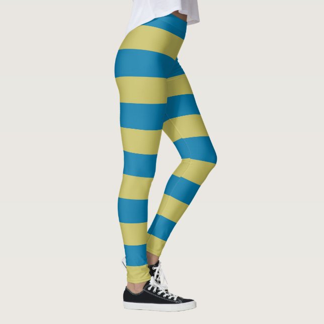 gula och blåa ränder leggings (Höger)