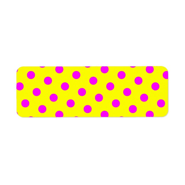 Gula och Magenta prickar Returadress Etikett (Framsidan)