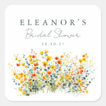 Gula och orange ängsvilda blommor Bröllopsdusch