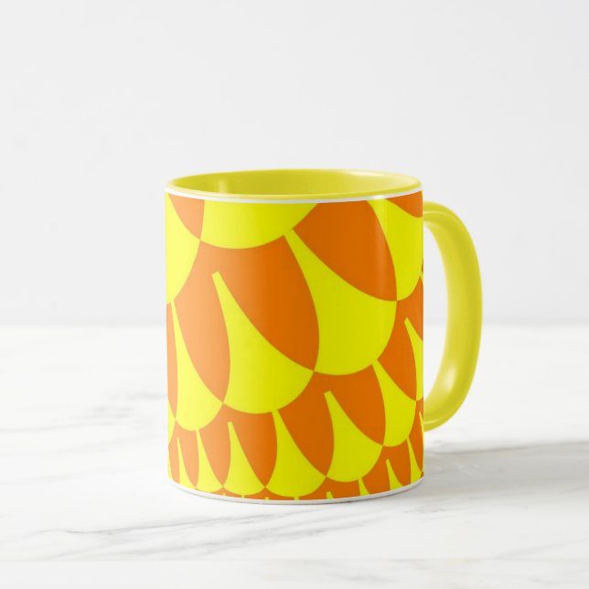 Gula och orangea skalor mugg (Framsida höger)
