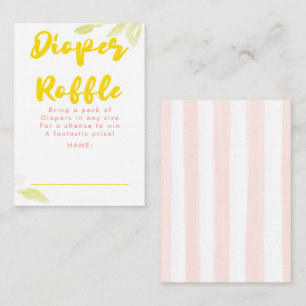 Gula och rosa blöja-rea biljetter för baby shower tilläggskort