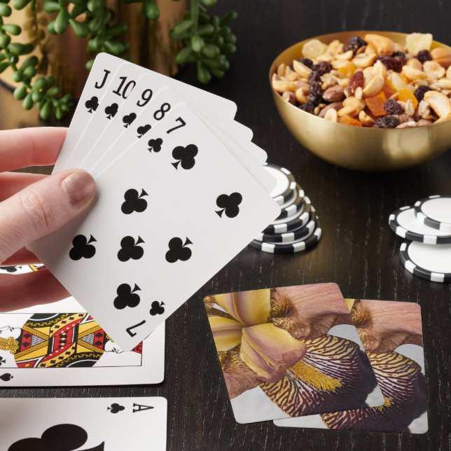 Gula och Violetta Skäggiris Blommor Casinokort (På plats)