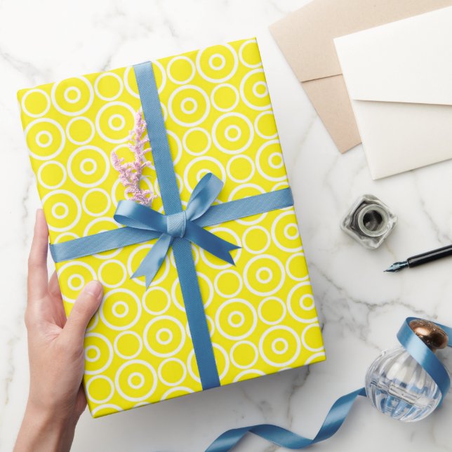 Gula Och Vita Cirklar Presentpapper (Gifting)