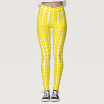 Gula och vita prickiga Leggings