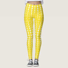 Gula och vita prickiga Leggings