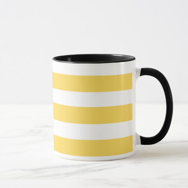 Gula och vita solstolssränder mugg (Höger)