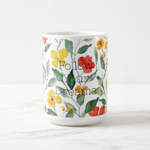 Gula Orange Blommor Kaffemugg