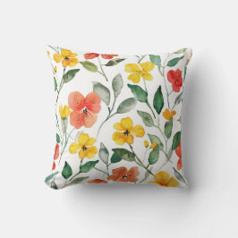 Gula Orange Blommor Kudde