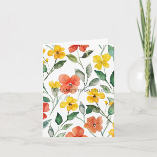 Gula Orange Blommor Tänker På Dig Kort