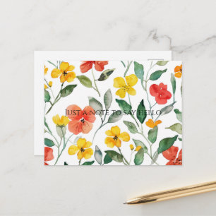 Gula Orange Blommor Vykort