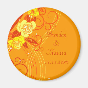 Gula orange bröllopro magnet