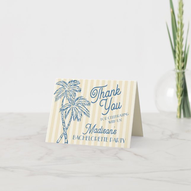 Gula Palm Springs Pastell Strand Tacksamhetskort Tack Kort (Framsida)
