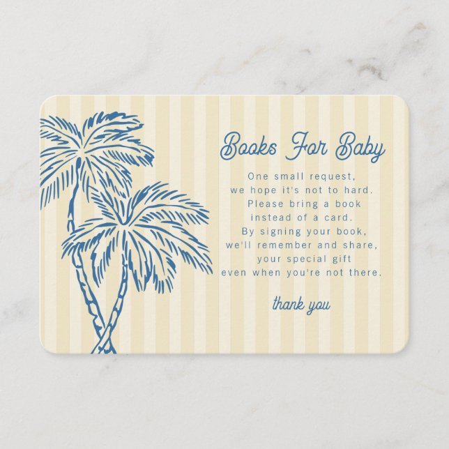 Gula Palm Springs Pastellböcker för Baby Insert Tilläggskort (Framsida)