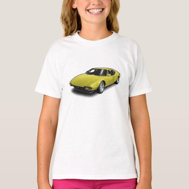 Gula Pantera på vitT-tröja Tee Shirt (Framsida)