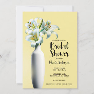 Gula påskliljor vas blomster bröllopsdusch inbjudningar