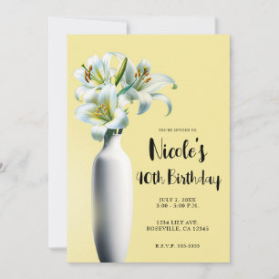 Gula påskliljor vas blomster födelsedagsfest inbjudningar