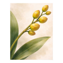 Gula Phalaenopsis-Orkidéknoppar Botaniska