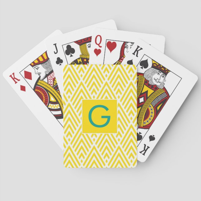 Gula pilmonogram spelkort (Baksidan)