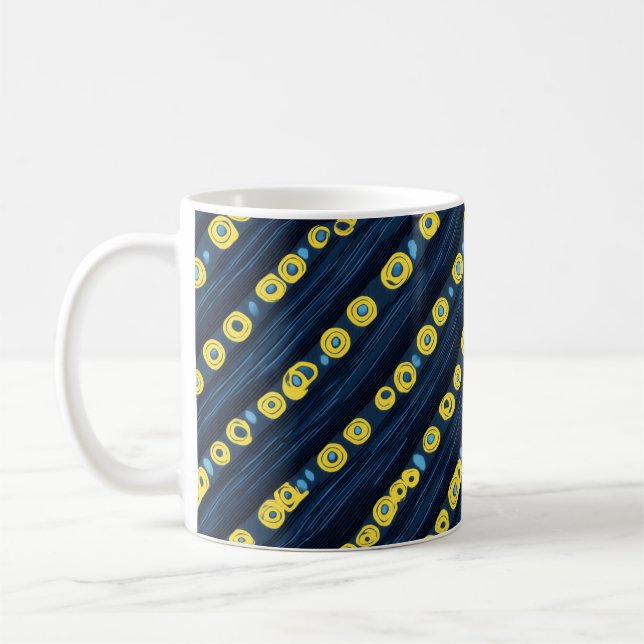 Gula prickar abstrakt mönster kaffemugg (Vänster)