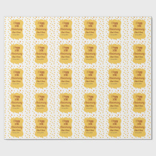 gula prickar glitter glad 30-årsjubileum bröllop presentpapper