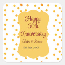 gula prickar glittrar glad 30-årsjubileum bröllop