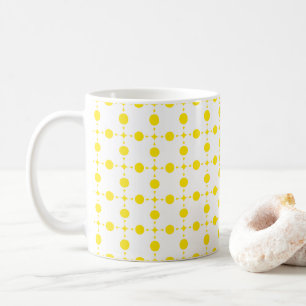 Gula prickar, prickmönster, prickar, prickigt kaffemugg