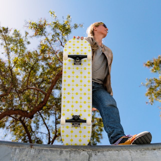 Gula prickar, prickmönster, prickar, prickigt mini skateboard bräda 18,5 cm (Utomhus 1)
