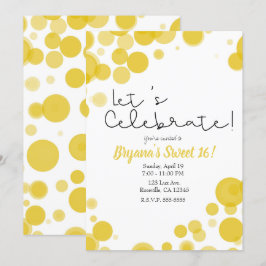 Gula prickiga bubblor Låt oss fira fest Inbjudningar