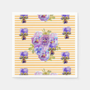 Gula prickiga shabby chic blommiga servetter
