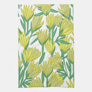 Gula Protea Blommor Kökshandduk