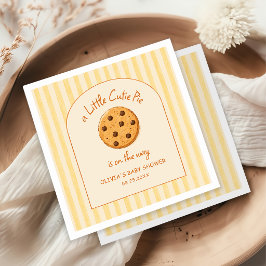 Gula Ränder Lilla Söta Paj Babyshower Pappersservett