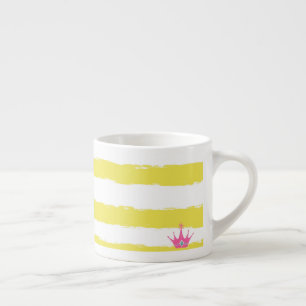 Gula ränder och en rosa krona Specialmugg Espressomugg