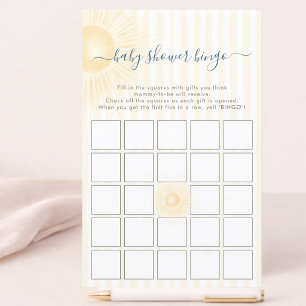 Gula ränder Sol Neutral Baby Shower Bingo-spel