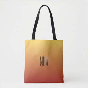 Gula röda gradient anpassade monogramväskor tygkasse