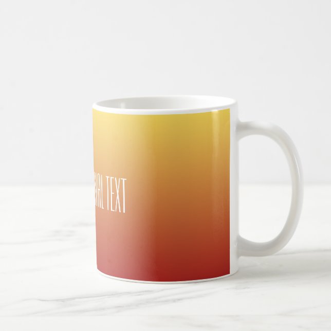 Gula röda övertoningsmuggar med egen text kaffemugg (Höger)