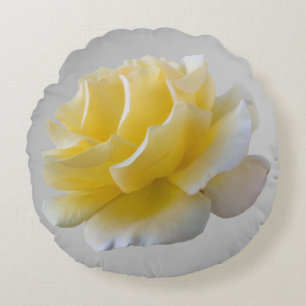 Gula rosenblad rund kudde
