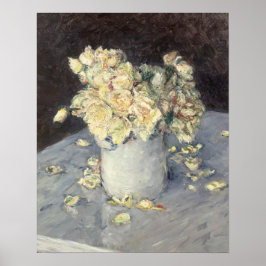 Gula rosor i en vas av Caillebott Impressionist Poster