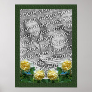 Gula rosor ram Lägg till ditt foto  Poster