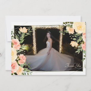 Gula rosor ramar in tack-foto-kort inbjudningar