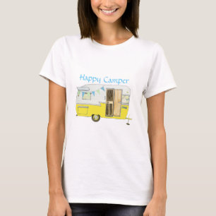 Gula Shasta som campar släpkvinna skjortan för T Shirt