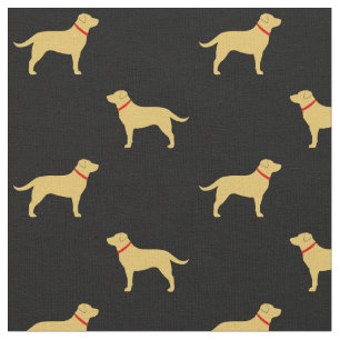 Gula Silhouettes för den Labrador retrieveren Tyg