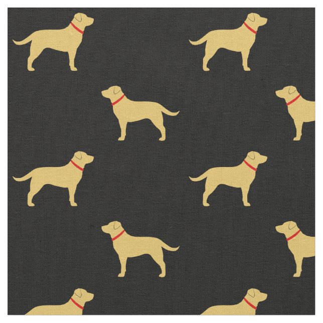 Gula Silhouettes för den Labrador retrieveren Tyg (Närbild)