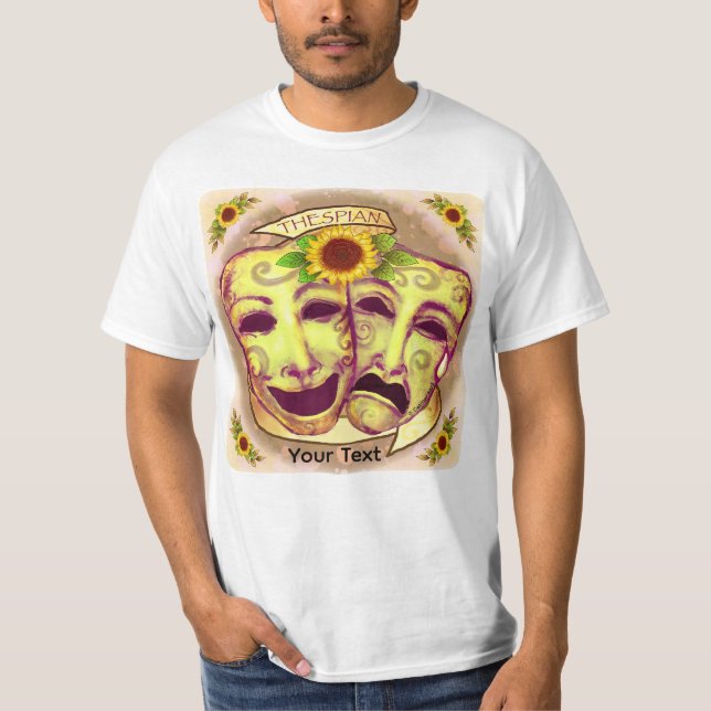 Gula skådespelarmasker t shirt (Framsida)